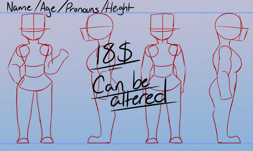 A guide or example to my 360 Ref Sheet commissions! Always dm for completed examples! Read T.O.S before paying!